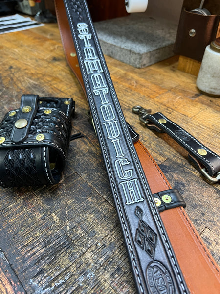 Custom Tooled Premium Radio Strap Set