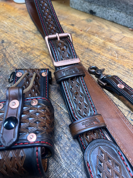 Custom Tooled Premium Radio Strap Set