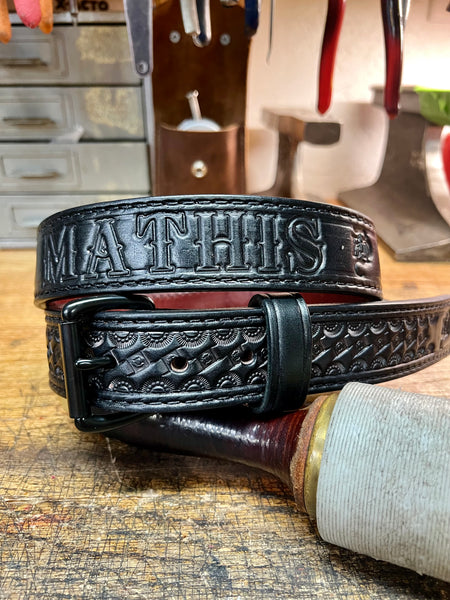 "The Fireman" Custom Tooled & Stamped Belt