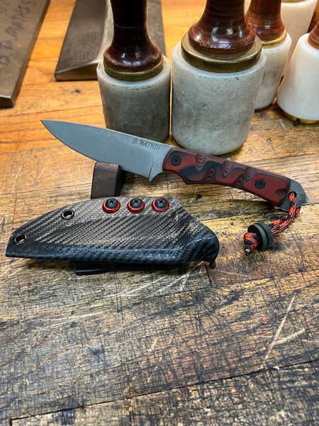 Camp /EDC Fixed Blade Knife 'Red&Black' Nitro V