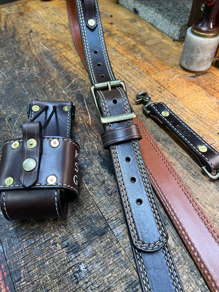 Leather Lined Radio Strap Set Builder (SINGLE LINE STITCHED)