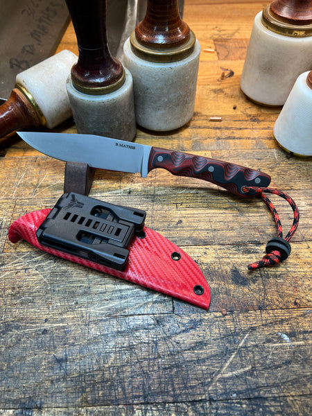 Camp /EDC Fixed Blade Knife “ Red/Black” CM154
