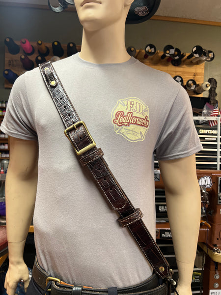 American Alligator Lined Radio Strap Set