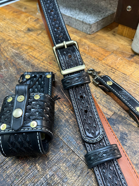 Custom Tooled Premium Radio Strap Set