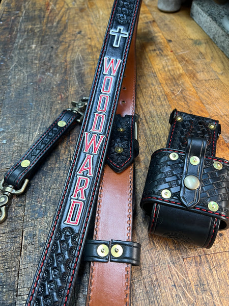 Custom Tooled Premium Radio Strap Set