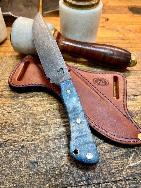 Custom Forged Medium Hunter / Blue Curly Maple