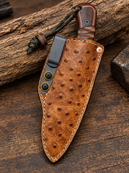Embossed Pattern Fixed Blade Pocket Carry Sheath / Medium