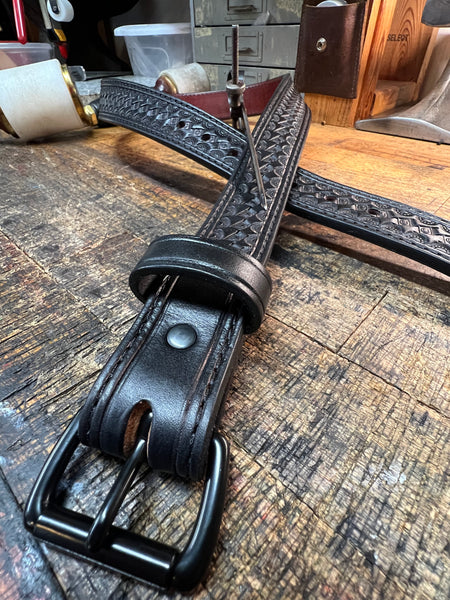 "The Fireman" Custom Tooled & Stamped Belt