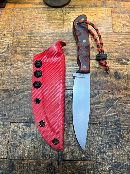 Camp /EDC Fixed Blade Knife “ Red/Black” CM154