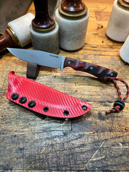 Camp /EDC Fixed Blade Knife “ Red/Black” CM154