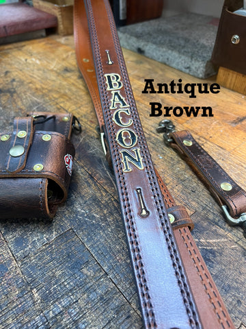 Leather Lined Radio Strap Set Builder ( DOUBLE LINE STITCHED)