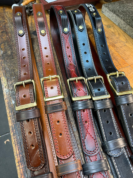 Leather Lined Radio Strap Set Builder (SINGLE LINE STITCHED)