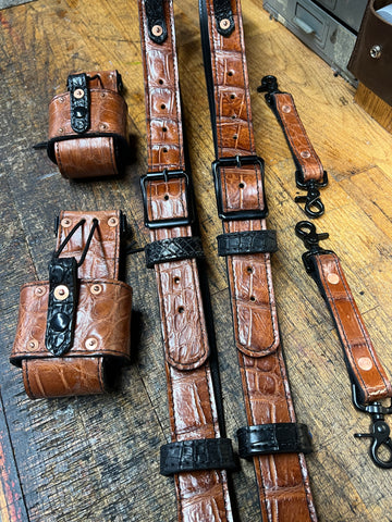 American Alligator Lined Radio Strap Set ( YOU SUPPLY HIDE)