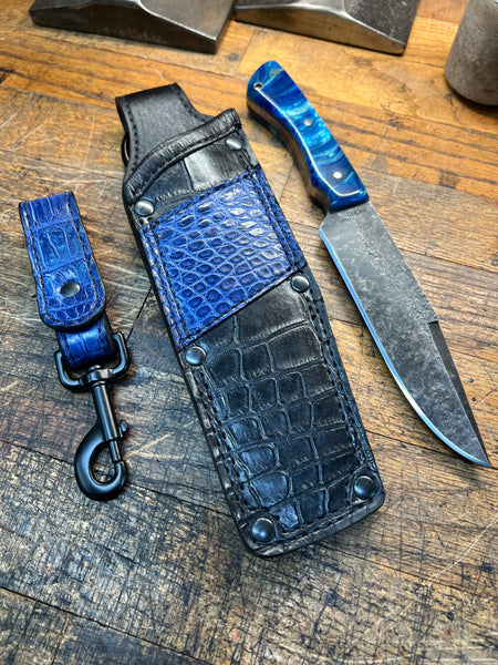 Custom Forged Large Hunter Blue /Swirl