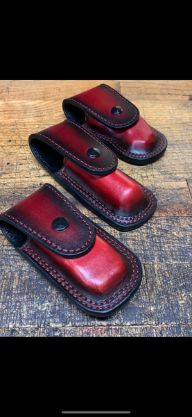 Multi Tool Custom Leather Lined Case/ Smoked Edges