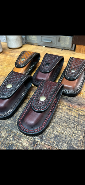 Multi Tool Custom Leather Lined Case/ Smoked Edges