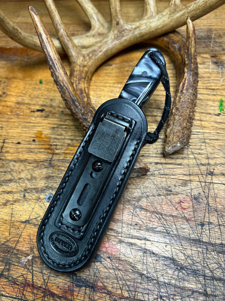 Forged Damascus EDC Style Knife / Black & Grey