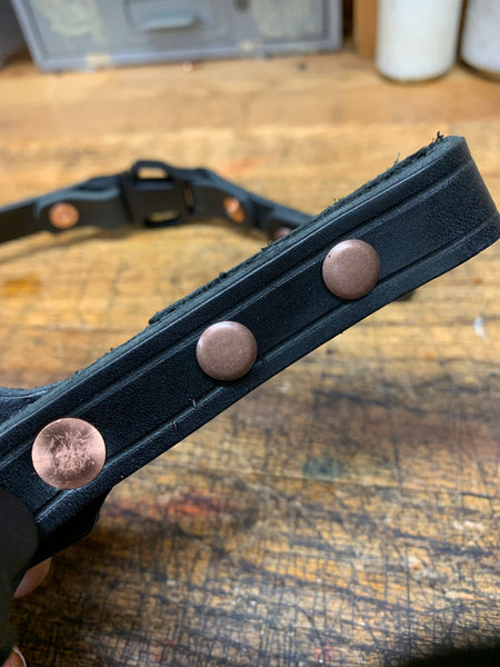 Leather Helmet Chin Strap / Buffalo Brown / Quick Release / SCREWS