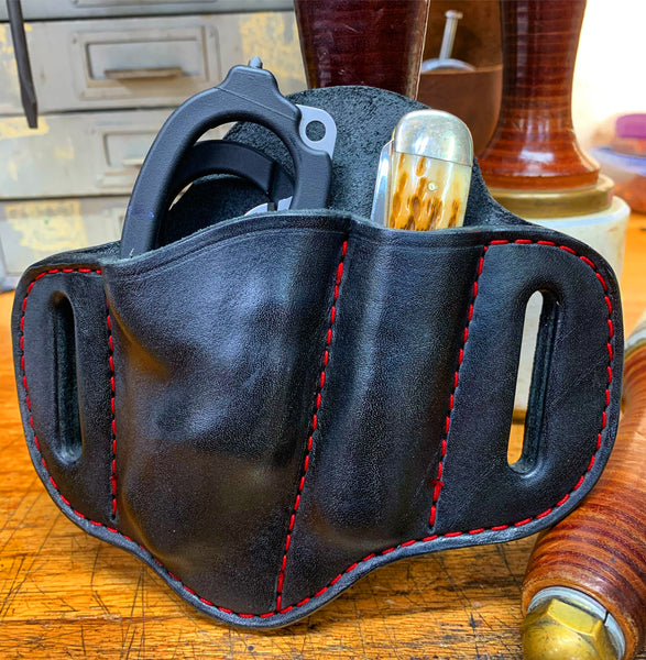 Double Multitool or Multitool / Flashlight Sheath OPEN TOP